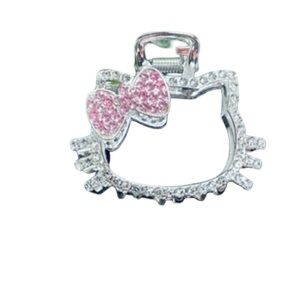 Sparkling Pink kitty Bow Hair Clip